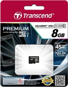Karta Transcend Premium MicroSDHC 8 GB Class 10 UHS-I/U1  (TS8GUSDCU1) 2