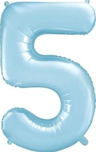 Party Deco Balon foliowy cyfra 5, jasnoniebieski, 86 cm uniwersalny 1