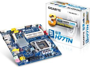 Płyta główna Gigabyte GA-H77TN, H77, DualDDR3-1600, SATA3, HDMI, RAID, GBLAN, Thin Mini-ITX (GA-H77TN) 1