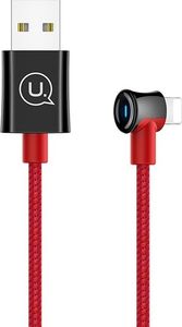 Kabel USB Usams USAMS Kabel pleciony kątowy U13 2A 2m lightning czerwony/red power-off SJ269USB03 (US-SJ269) 1