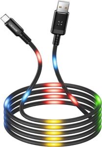 Kabel USB Usams USAMS Kabel U16 Volume Control Led USB-C 1m. 2A czarny/black SJ287USB01 (US-SJ287) 1