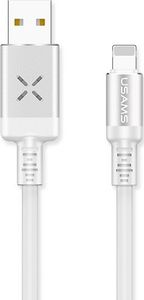 Kabel USB Usams USAMS Kabel U16 Volume Control Led lightning 1m. 2A biały/white SJ261USB02 (US-SJ261) 1