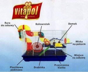 Panama Pet Klatka dla gryzoni do czasowego pobytu 47x30x37 cm biało/ niebieska 2