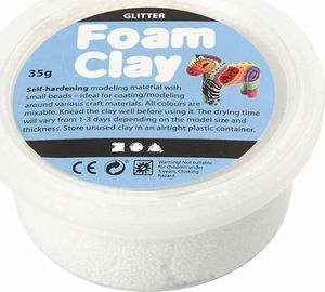 Creativ Company Masa Foam Clay Brokatowa Biała 35 g 1