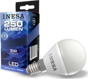 Inesa Żarówka LED LED Ball 3W 250lm 4000K E14 160° G3 60631 INESA 1