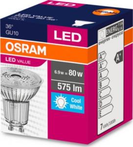 Ledvance Żarówka LED 6,9W VALUE PAR16 80 36° 6,9W/840 GU10 575lm 4