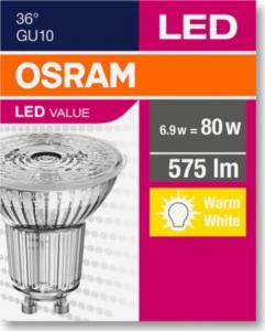 Ledvance Żarówka LED 6,9W VALUE PAR16 80 36° 6,9W/830 GU10 575lm 3