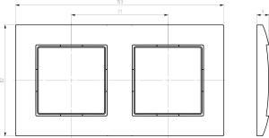 Ospel Aria Ramka podwójna szary mat (R-2U/70) 2