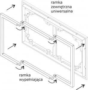 Karlik Ramka wypełniająca potrójna serii Deco biały (DRW-3) 2