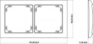 Karlik Ramka uniwersalna podwójna z tworzywa Deco Soft szary mat (27DRSO-2) 2