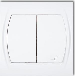 Karlik Łącznik Logo jednobiegunowy schodowy wspólne zasilanie biały (LWP-10) 1