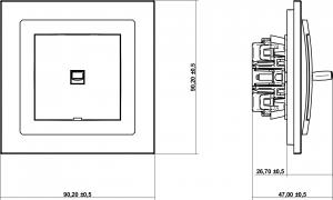 Karlik Łącznik Deco jednobiegunowy w stylu amerykańskim biały (DWPUS-1) 2