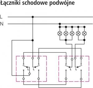 Ospel Łącznik podwójny schodowy biały (ŁP-10U/m/00) 2