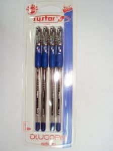 Rystor Długopis FUN z wymiennym wkładem, niebieski 0,3mm, 4 szt na blistrze FN-07/A 1