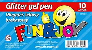 Titanum Długopis żelowy Fun&Joy brokatowy 10 kolorów (mix) (FJ-MR10) 1