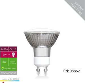 Whitenergy Żarówka LED GU10, 21xSMD 5050, 3W, 230V, 200Lm, ciepła biała (08862) 3