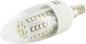 Whitenergy Żarówka LED E14|C35-60xSMD 3528|3.5W|230V|300Lm|ciepła biała|transparentna (08269) 1