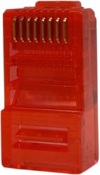 NetRack GoldMax Wtyk 50U RJ45 UTP linka Cat.5e czerwony 100szt. (105-50RGM) 2