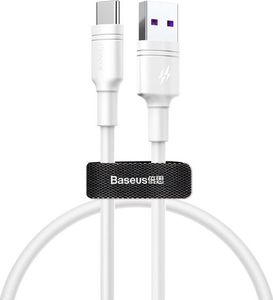 Kabel USB Baseus Double-ring 5A USB typ C - USB 0.5m Biały 1
