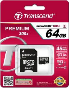 Karta Transcend Premium MicroSDXC 64 GB Class 10 UHS-I/U1  (TS64GUSDU1) 2