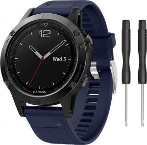 Alogy Gumowy pasek sportowy do Garmin Fenix 5/ 5 Plus granatowy uniwersalny 2