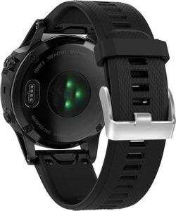 Alogy Gumowy pasek sportowy do Garmin Fenix 5/ 5 Plus czarny uniwersalny 3