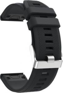 Alogy Gumowy pasek sportowy do Garmin Fenix 5/ 5 Plus czarny uniwersalny 4
