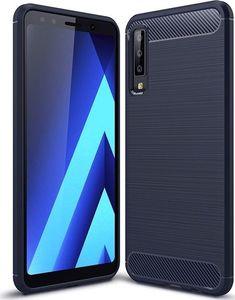 Hurtel Carbon Case elastyczne etui pokrowiec Samsung Galaxy A7 2018 A750 niebieski uniwersalny 1