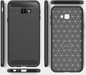 Hurtel Carbon Case elastyczne etui pokrowiec Samsung Galaxy J4 Plus 2018 J415 czarny uniwersalny 5
