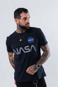 Alpha Industries Koszulka męska NASA Reflective T 07 granatowa r. M 1