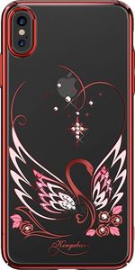 Kingxbar Kingxbar Swan Series etui ozdobione oryginalnymi Kryształami Swarovskiego iPhone XS Max czerwony uniwersalny 1