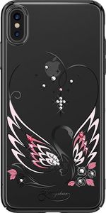 Kingxbar Kingxbar Swan Series etui ozdobione oryginalnymi Kryształami Swarovskiego iPhone XS Max czarny uniwersalny 1