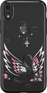 Kingxbar Swan Series etui ozdobione oryginalnymi Kryształami Swarovskiego iPhone XR czarny uniwersalny 1