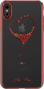 Kingxbar Kingxbar Wish Series etui ozdobione oryginalnymi Kryształami Swarovskiego iPhone XS / X czerwony uniwersalny 1
