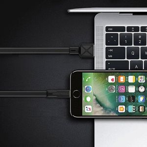 Kabel USB Proda Proda Fons Series PD-B18m płaski kabel USB / micro USB 2.1A 1M czarny uniwersalny 4