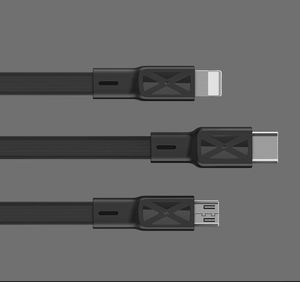 Kabel USB Proda Proda Fons Series PD-B18m płaski kabel USB / micro USB 2.1A 1M czarny uniwersalny 6