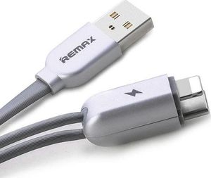 Kabel USB Remax USB-A - microUSB + Lightning 1 m Srebrny (1573-74475_20190322105539) 3