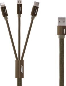 Kabel USB Remax USB-A - USB-C + microUSB + Lightning 1 m Zielony (1573-74475_20190322104857) 1