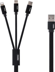 Kabel USB Remax USB-A - USB-C + microUSB + Lightning 1 m Czarny (1573-74475_20190322102851) 1
