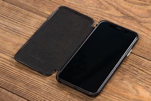 moVear Etui Skórzane slim Apple iPhone Xs / iPhone X czarne pokrowiec MOVEAR Standard 7
