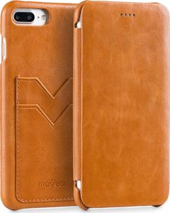 moVear Skórzane Etui z kieszonkami iPhone 8 Plus / 7 Plus jasnobrązowy pokrowiec moVear Standard 1