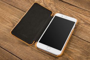 moVear Skórzane Etui z kieszonkami iPhone 8 Plus / 7 Plus jasnobrązowy pokrowiec moVear Standard 5