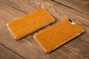 moVear Skórzane Etui z kieszonkami iPhone 8 Plus / 7 Plus jasnobrązowy pokrowiec moVear Standard 6
