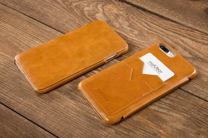 moVear Skórzane Etui z kieszonkami iPhone 8 Plus / 7 Plus jasnobrązowy pokrowiec moVear Standard 8