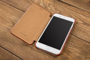 moVear Etui iPhone 8 Plus 7 Plus z brązowej skóry naturalnej MOVEAR flipSide S Standard 5