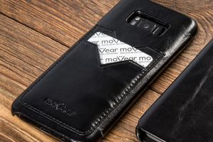 moVear Czarne Etui SKÓRA Samsung Galaxy S8+ Pokrowiec Kieszonki G955F Standard 6