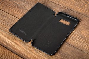 moVear Czarne Etui SKÓRA Samsung Galaxy S8+ Pokrowiec Kieszonki G955F Standard 8