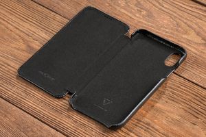 moVear Etui Skórzane slim Apple iPhone Xs MAX czarne pokrowiec MOVEAR Standard 9