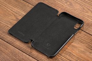 moVear Etui Skórzane slim Apple iPhone Xs MAX czarne pokrowiec MOVEAR Standard 10