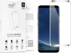 moVear Szkło Hartowane 3D na Samsung Galaxy S8+ (G955F) pokrywa Cały Ekran Srebrne | moVear Standard 1